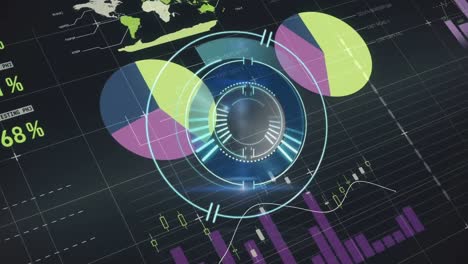 animación del escaneo de alcance sobre estadísticas y procesamiento de datos financieros