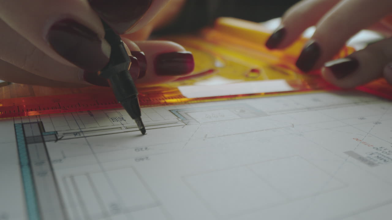 arquitecto trabajando en planos de casas