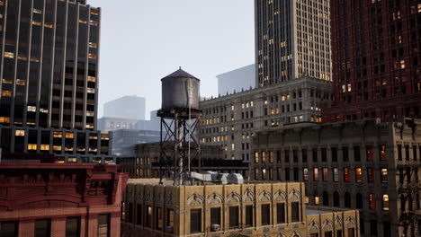 Detalle-Del-Tanque-De-La-Torre-De-Agua-De-Nueva-York