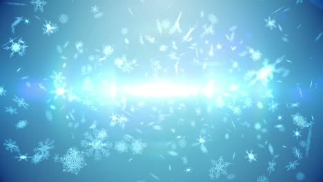 seamless snowflakes falling in blue