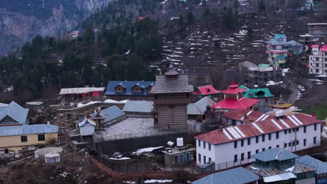Mountain Village Temple in Winter