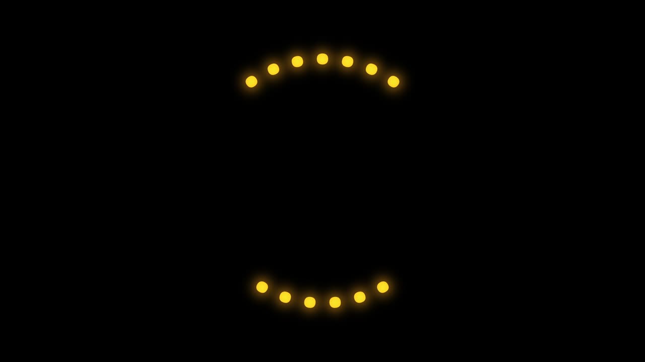 círculo de luces de neón brillantes. animación abstracta con puntos coloridos aislados en un fondo negro