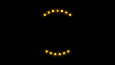 círculo de luces de neón brillantes. animación abstracta con puntos coloridos aislados en un fondo negro