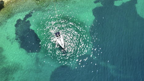 aerial footage of a yacht sailing trip in the greek islands