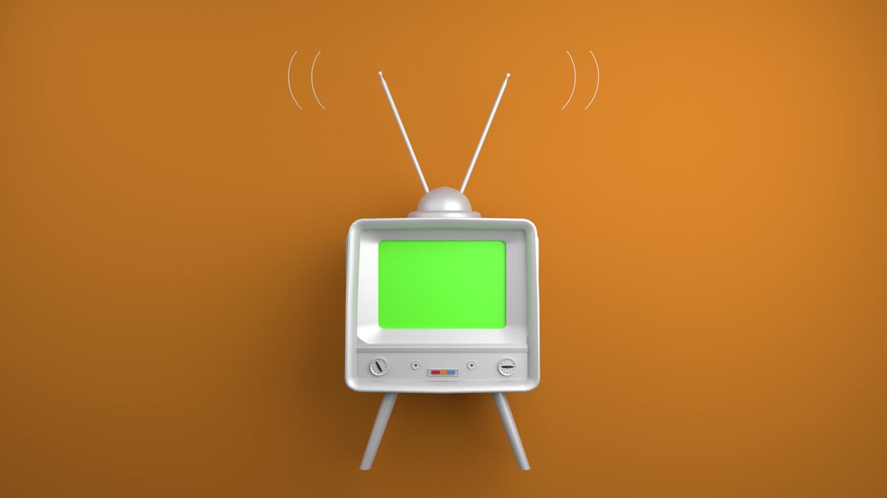 Vintage TV Television Green Screen
