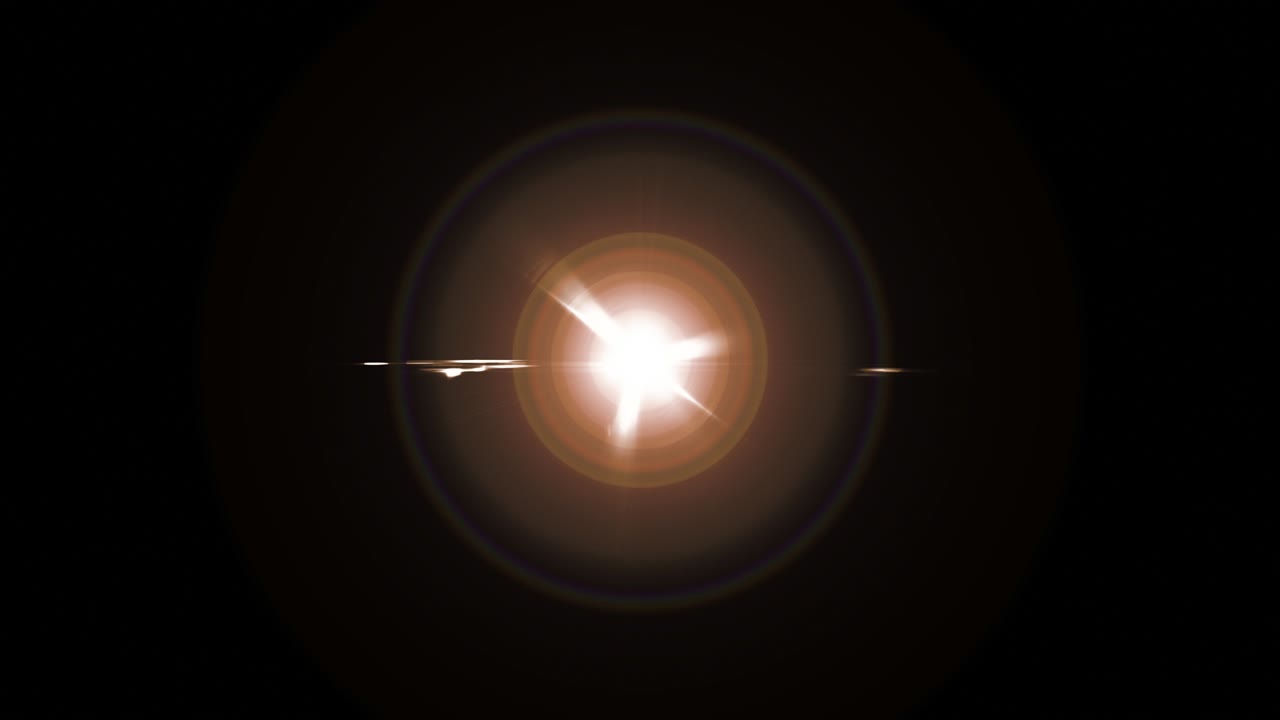 밝은 광학 렌즈 플레어는 전환, 제목 및 오버레이를 위해 박이고 터집니다. 4k 3d 루프 애니메이션 플레어는 회전하는 빛, 반이는 빛, 불꽃과 폭발하는 빛을 가진 렌즈 블레어입니다.