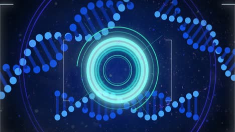 animación del escaneo de alcance sobre cadenas de adn