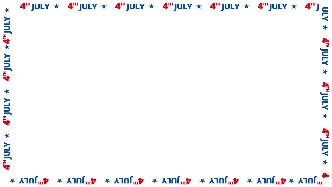 행복한 7월 4일 미국 독립기념일 문자 이동 국경 모션 그래픽 애니메이션