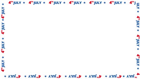 feliz 4 de julio día de la independencia de los estados unidos texto movimiento de la frontera movimiento animación gráfica