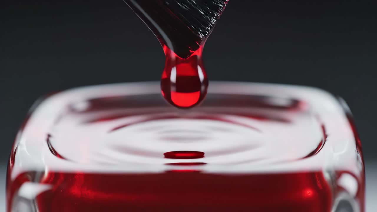 Red Liquid Dripping from Brush