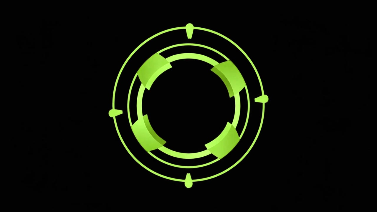 Animated Green Circular HUD Interface Element