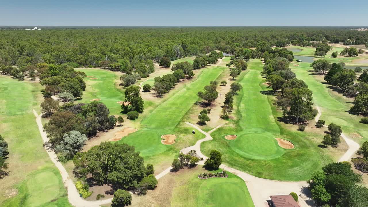 Overhead the beautiful Cobram Barooga Golf Club in Barooga NSW