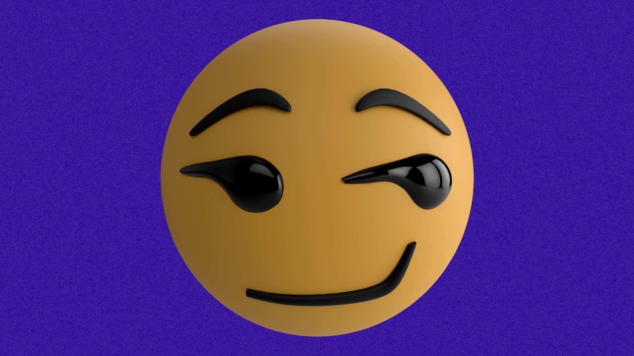 emoji de cara sonriente sobre zap y pow texto en burbujas de habla contra baackground azul