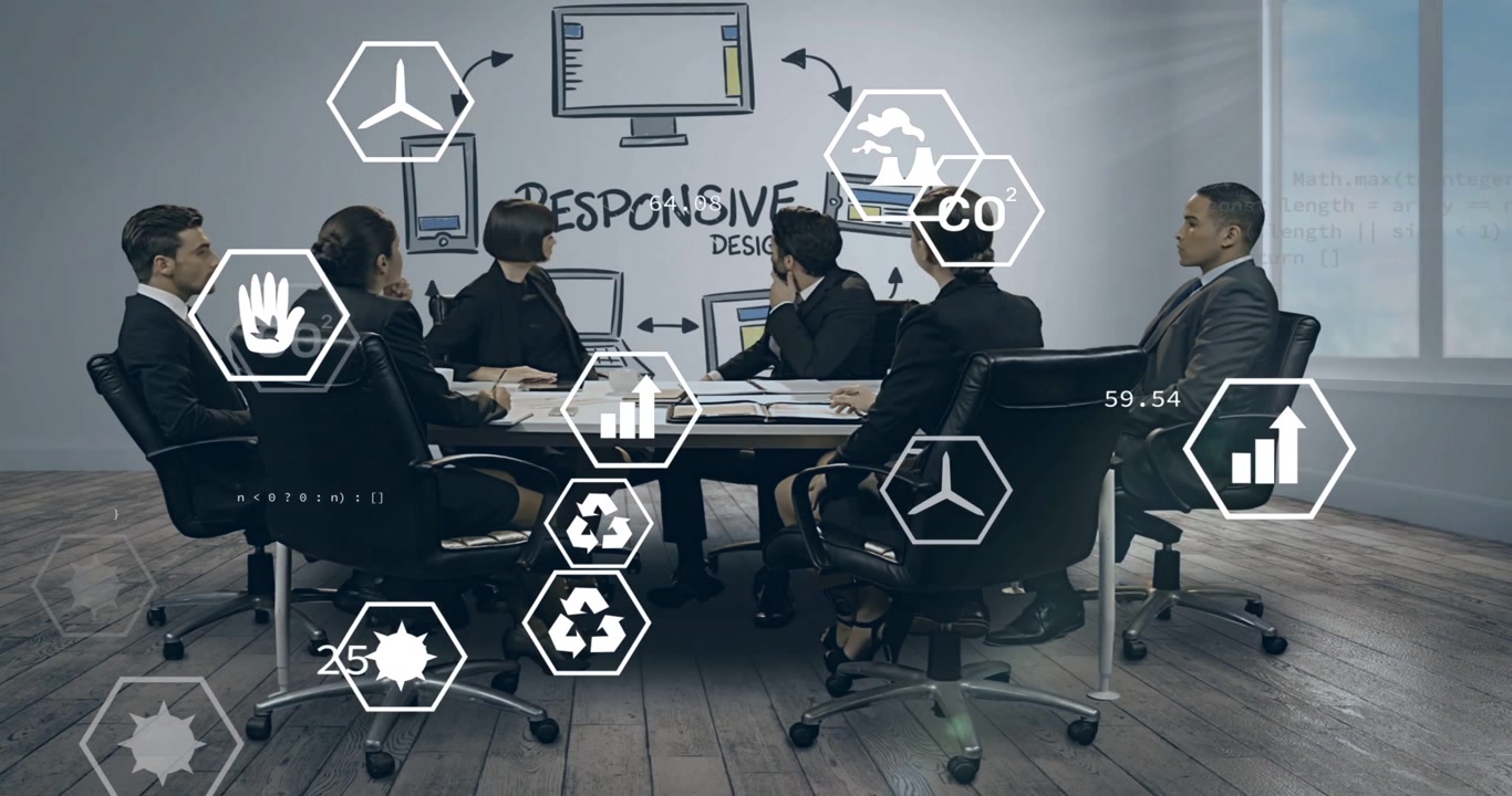 Vertical video: Watching seven in suits tracking hex icons appearing for RESPONSIVE DESIGN review