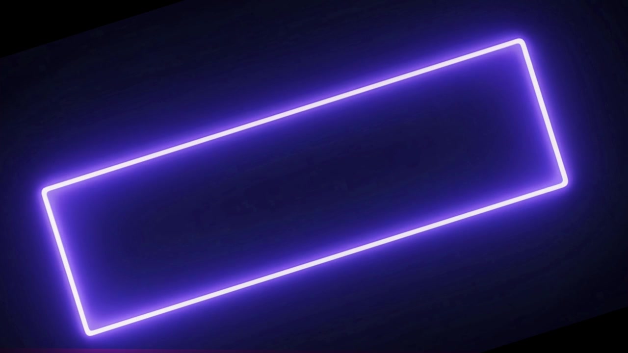 Cadre rectangulaire néon violet lumineux sur fond sombre