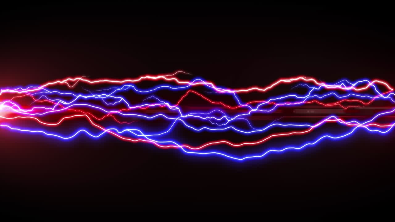 빨간색과 파란색 번개