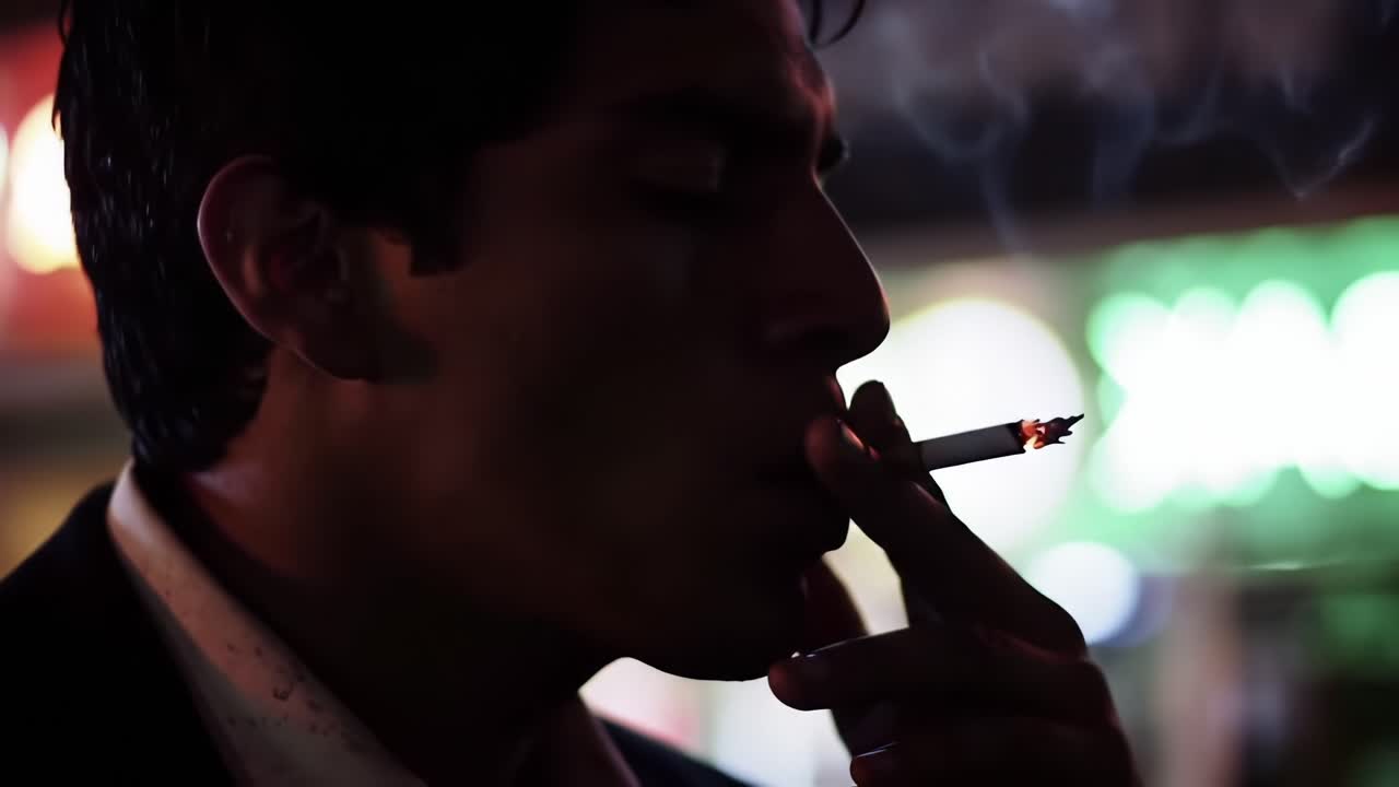 A Mysterious Encounter in the Night: The Intense Moment of Reflection and Decision Captured in Two Distinct Frames