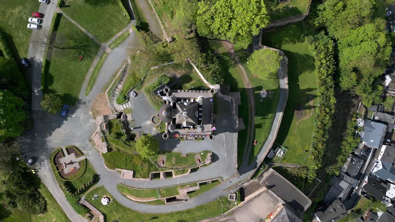 Bird's eye view on the very famous historical Wilhelmsturm of Dillenburg town in germany