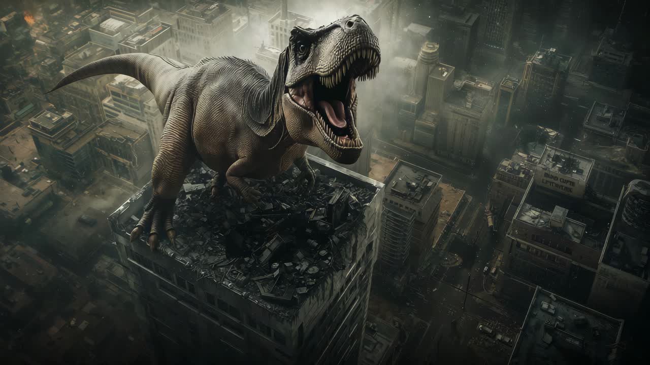 Tyrannosaurus Rex Rampage in the City
