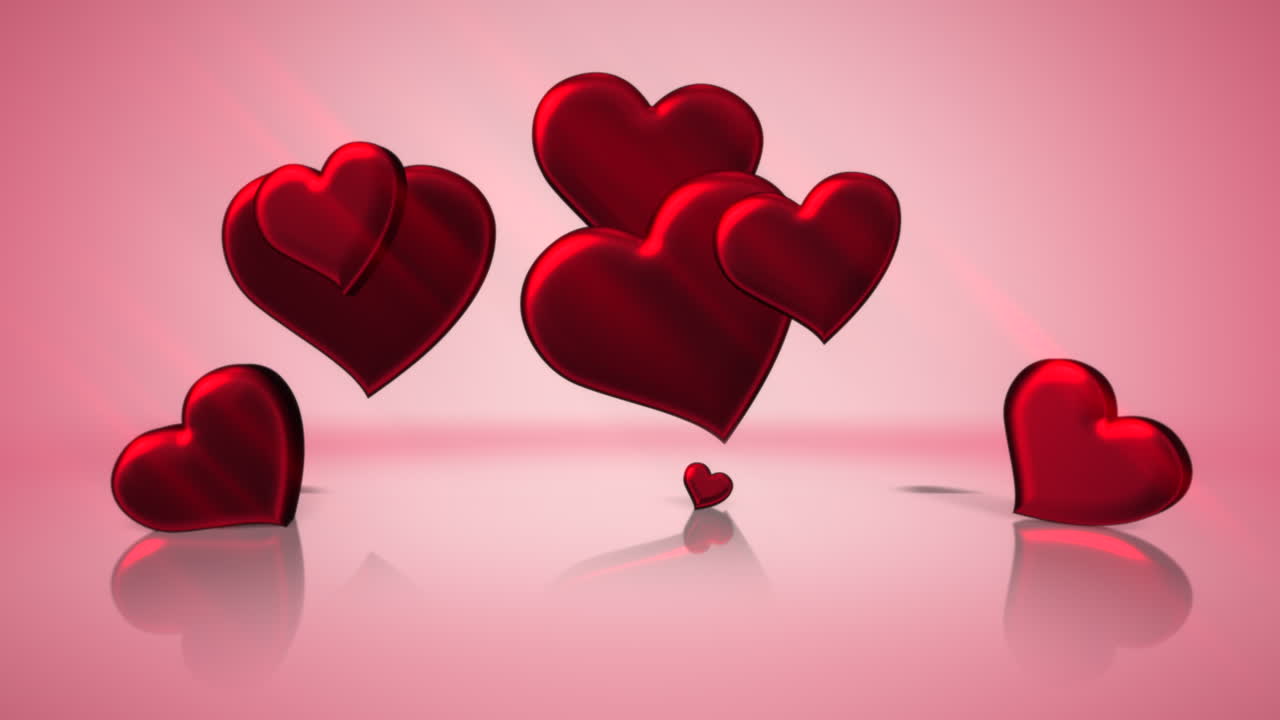 Animazione in primo piano di cuori romantici in movimento per San Valentino 18