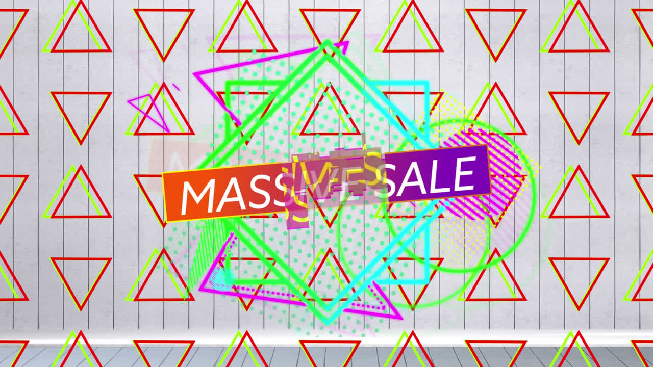 추상적인 배경 위에 대량 판매 텍스트의 애니메이션