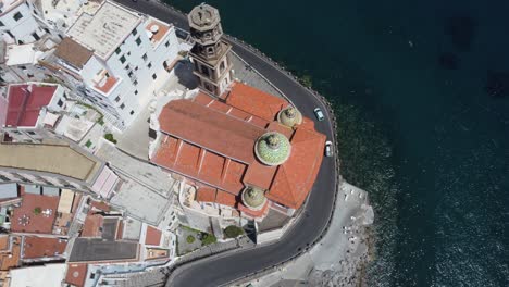 an amazing drone shoot from above of the amalfi's streets in italy