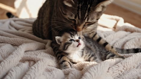 mother cat and kitten
