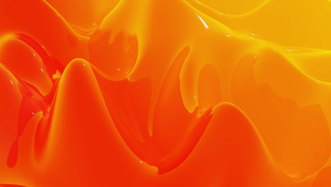 stylish abstract looped background, changing surface of soft translucent material like peach jelly. creative soft bright 3d bg with inner glow for festive events 4k. red orange yellow gradient.