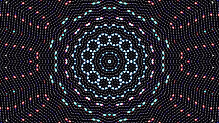Beautiful abstract kaleidoscope that shines, a radiant light that regulates the subtle movements