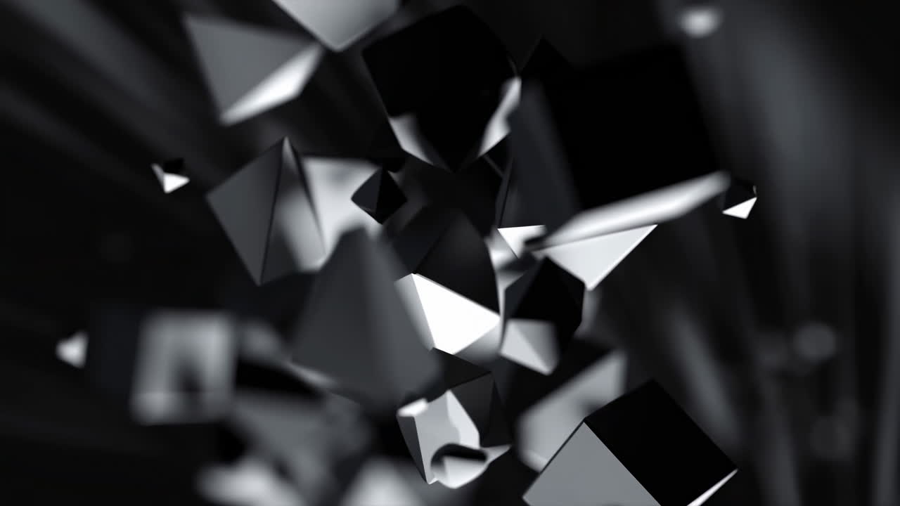 Dynamic Abstract Black and White Geometric Shapes Animation