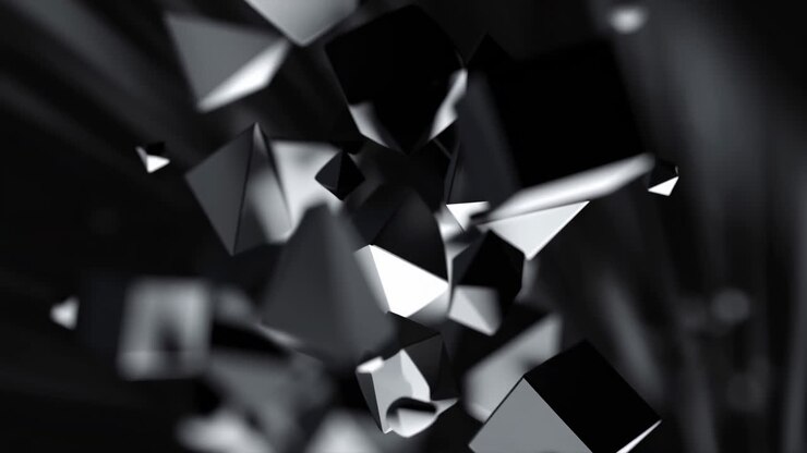 Dynamic Abstract Black and White Geometric Shapes Animation