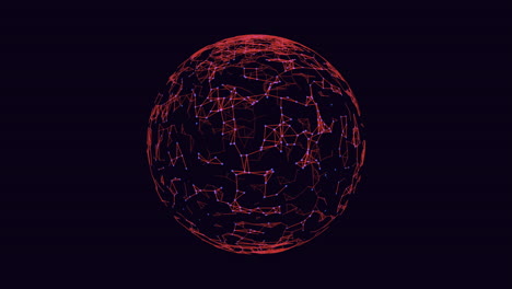 esfera cósmica modelo 3d de planeta de patrón de puntos rojos y azules