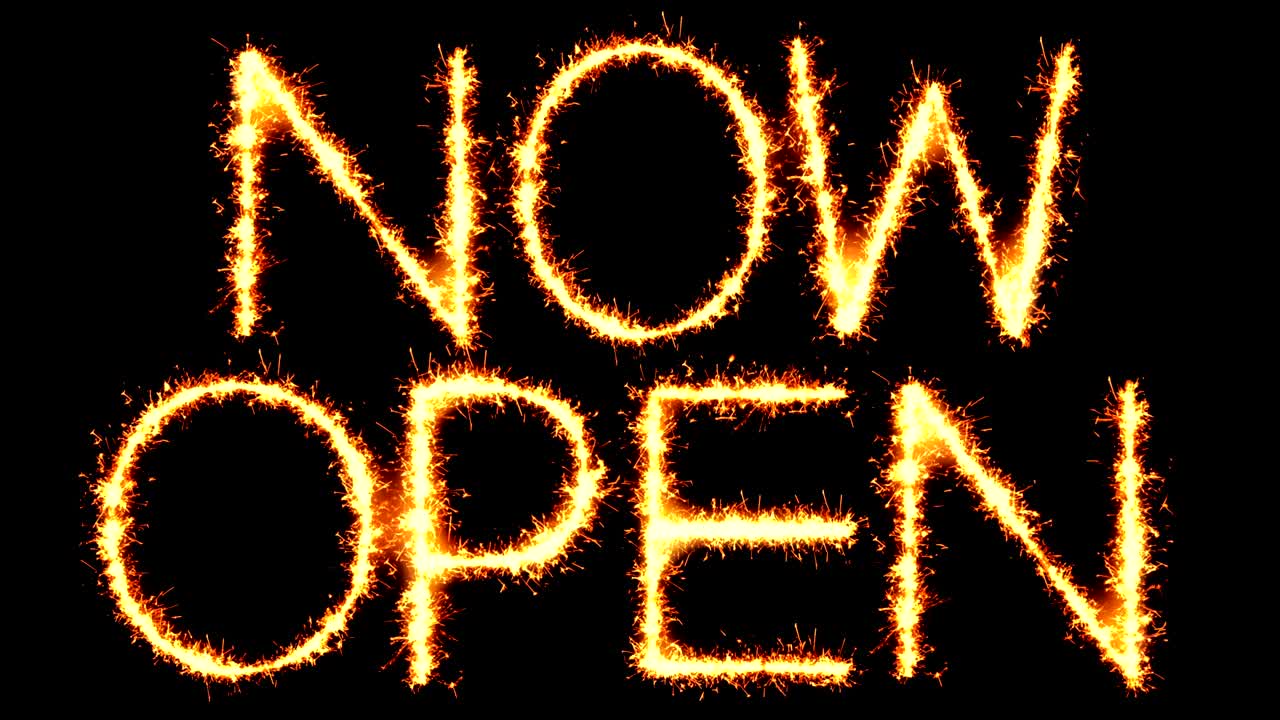 이제 텍스트 스파커 글리터 스파커 불꽃놀이 루프 애니메이션을 열십시오.