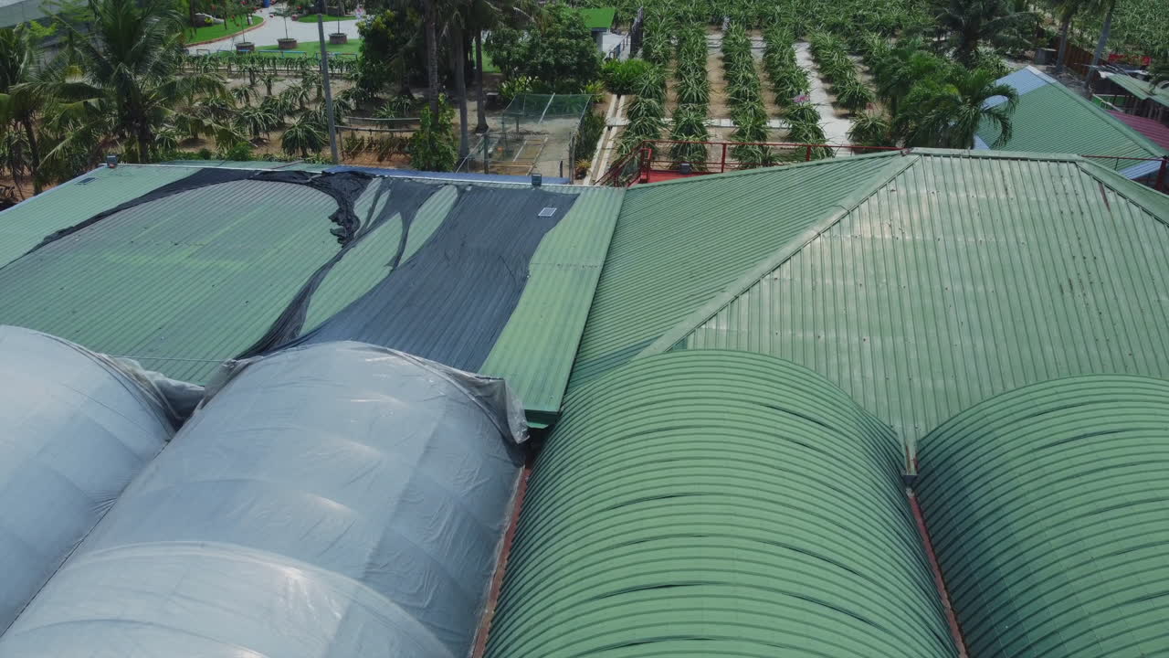 toma de drones del centro de desarrollo de jardines de frutas de dragón en bagan lalang, selangor