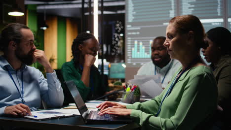 diverse employees team developing a business strategy aligned with objectives
