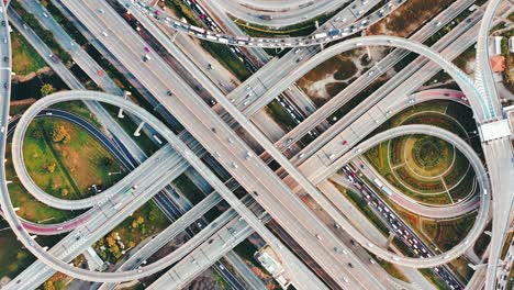 aerial view of highway in bangkok city