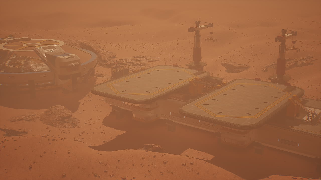 火星基地の空撮。