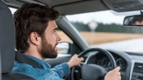 hombre conduciendo un coche