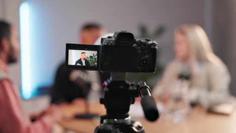 podcast interview recording with camera