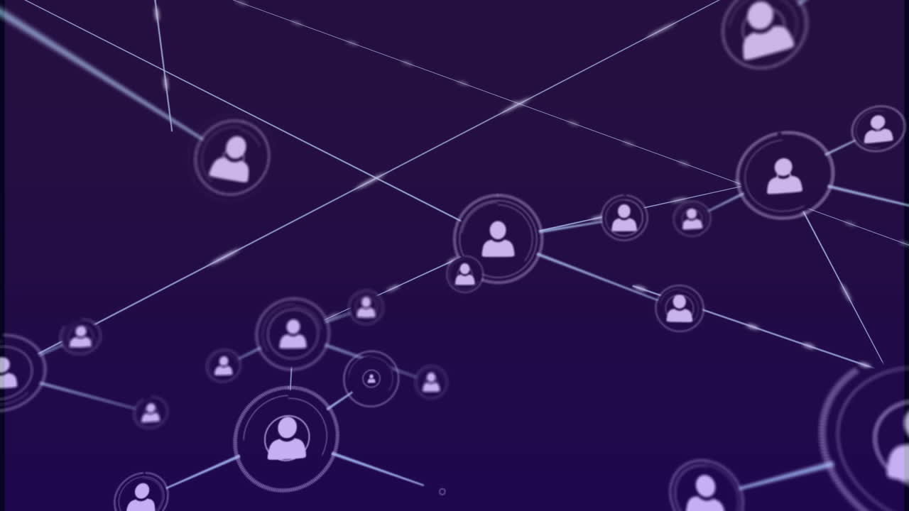 animación de la red de conexiones a través de iconos