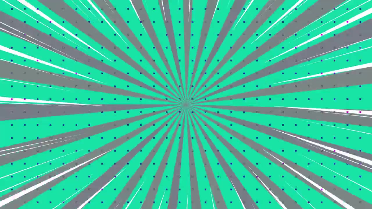 Dynamic Pop Art Radial Background with Rotating Green and Gray Rays