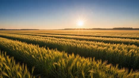 golden sunset over a vast wheat field
