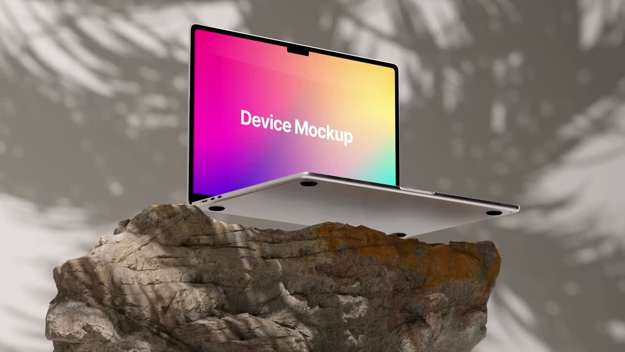 Mockup di dispositivo su laptop