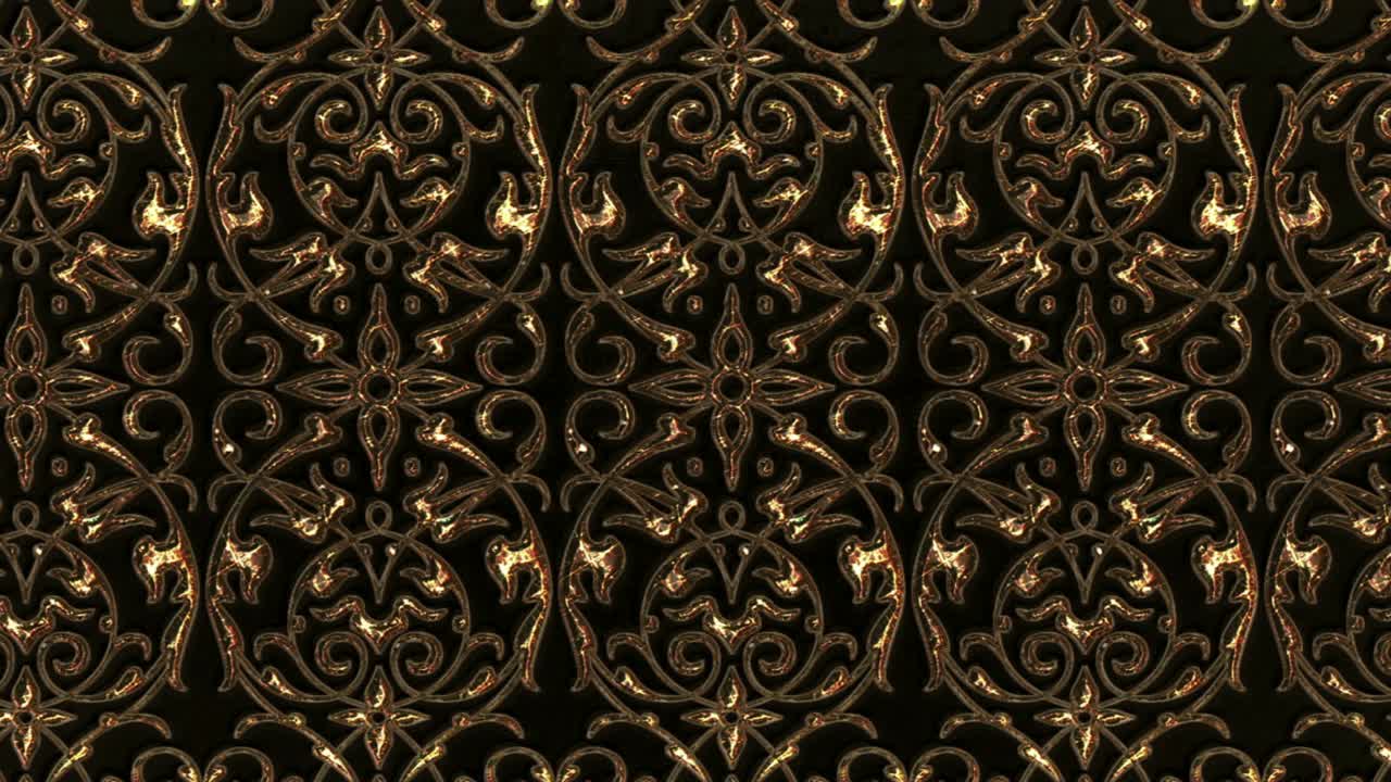 ornamento de la edad media. patrón de bronce dorado envejecido. brilla y brilla.