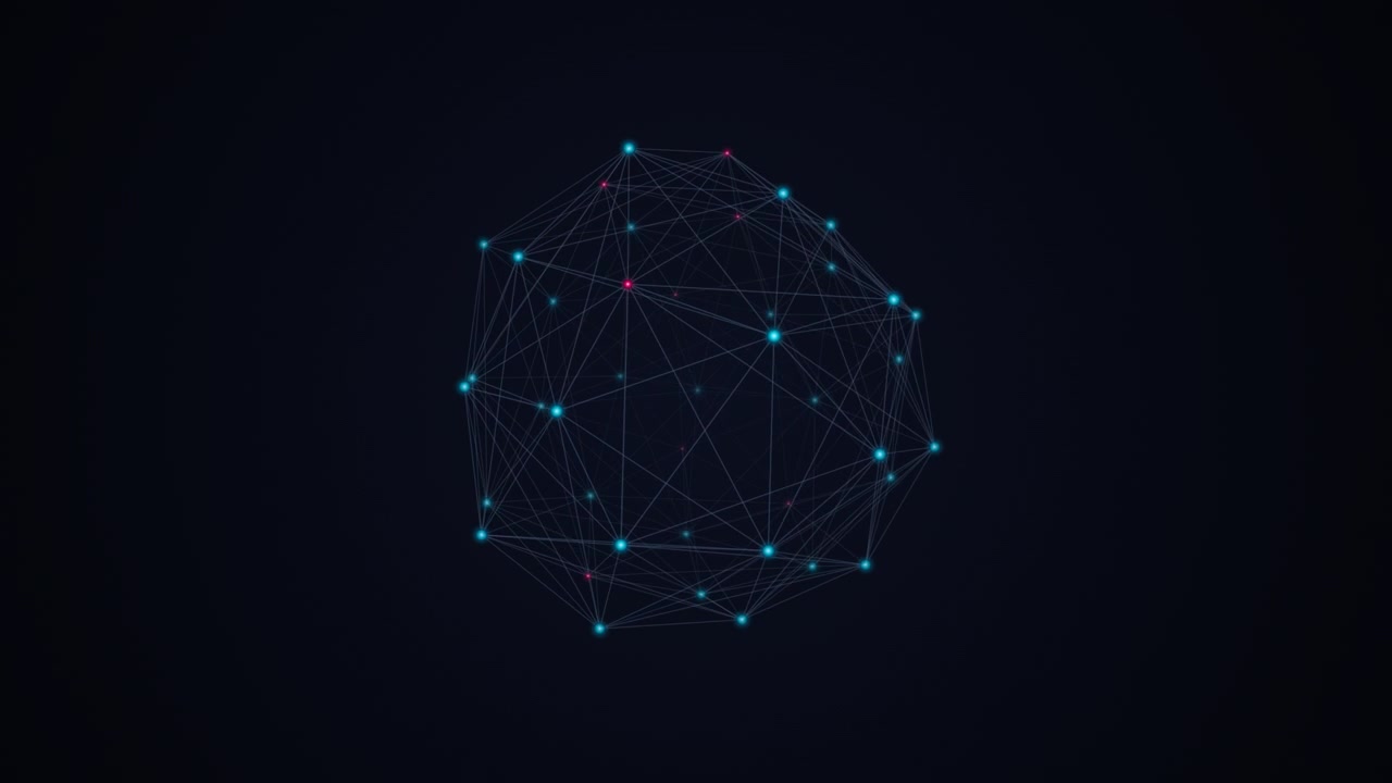 Abstract Sfera digitale con brillanti connessioni di rete