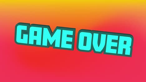 animación digital del juego sobre texto que se mueve contra un fondo de gradiente amarillo y naranja