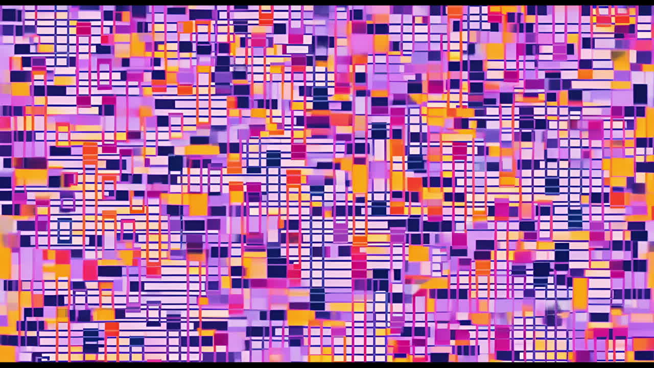 Animation of network of connections with colourful shapes