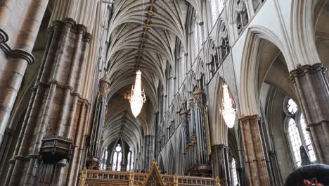 interior of the ceiling of the main nave of westminster abbey