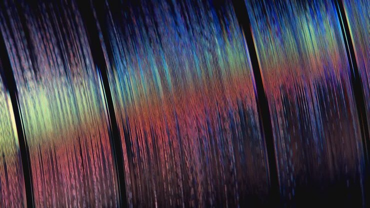 Nærbillede af roterende vinyl