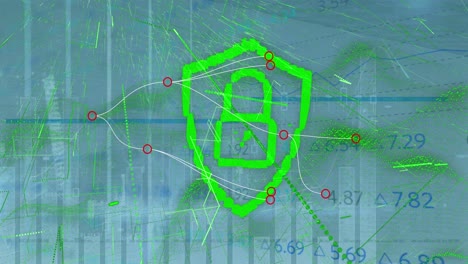 Animation-of-data-processing-over-padlock